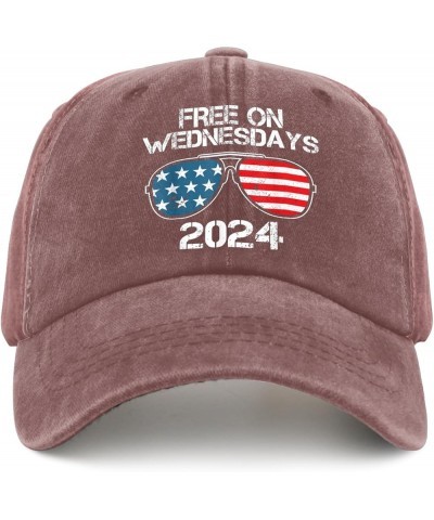 Biden Free On Wednesdays 2024 Hats Biden Hat for Women Mens Pigment Black Golf Hat Fishing Hats Funny Wine Red $11.95 Cowboy ...