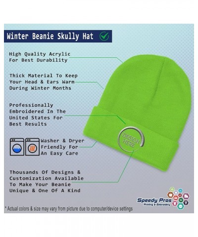 Custom Beanies for Men Sousaphone Music A Embroidery Winter Hats for Women Acrylic Skull Cap 1 Size Lime Personalized Text He...