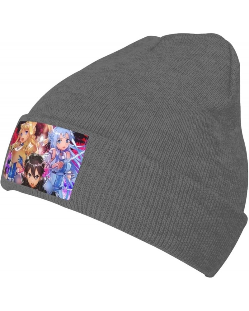 Sword Art Online Knit Hat Winter Ski Warm Knitted Caps Plain Cuffed Beanie for Men Women Black Deep Heather $9.84 Skullies & ...