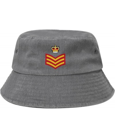 British Royal Marines Or-7 Bucket Hat for Men Women Outdoor Washed Cotton Sun Hats Travel Beach Hat Gray $10.52 Bucket Hats