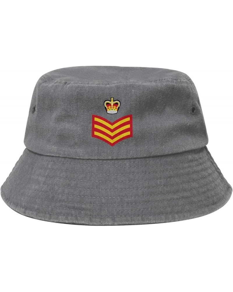 British Royal Marines Or-7 Bucket Hat for Men Women Outdoor Washed Cotton Sun Hats Travel Beach Hat Gray $10.52 Bucket Hats