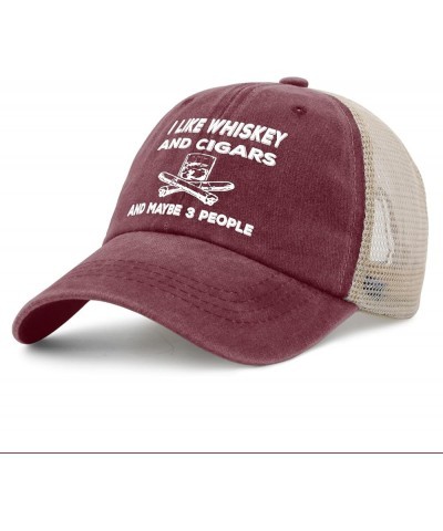 Funny Hat I Like Whiskey and Cigars and Maybe 3 People Hat Women Dad Hats Cute Hat Red-2 $12.75 Baseball Caps