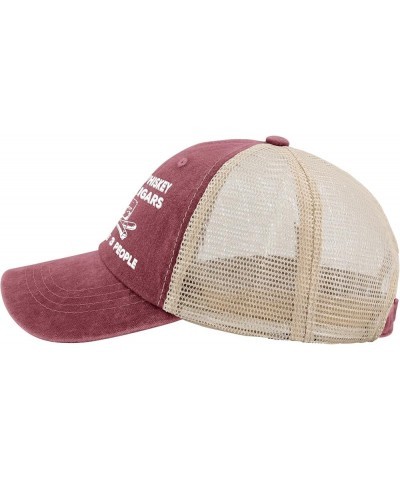 Funny Hat I Like Whiskey and Cigars and Maybe 3 People Hat Women Dad Hats Cute Hat Red-2 $12.75 Baseball Caps