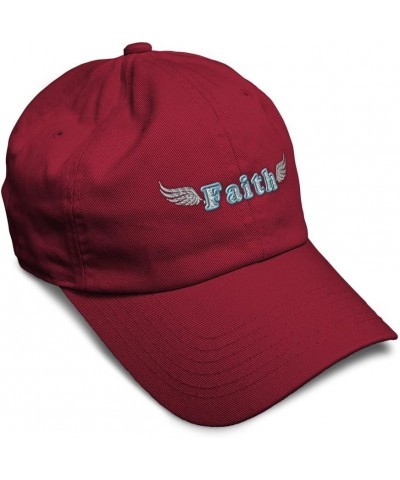 Soft Baseball Cap Faith Wings Cotton Dad Hats for Men & Women Burgundy $13.80 Baseball Caps