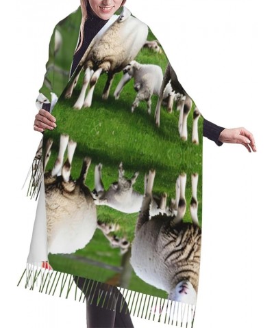 sunflowers flowers print Winter Warm Scarfs for Women, Pashmina Shawls Wraps, Large Warm Soft Scarves Sheep and Lambs $17.92 ...