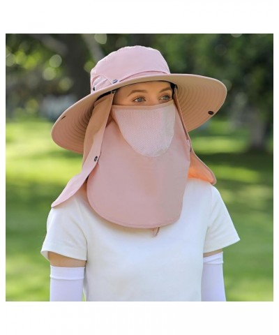 Sun Hat Unisex Face Coverage Shield Neck Flap Cap Garden Lawn Work Sports Hiking Fishing Hats Kcl015-pink $12.87 Sun Hats