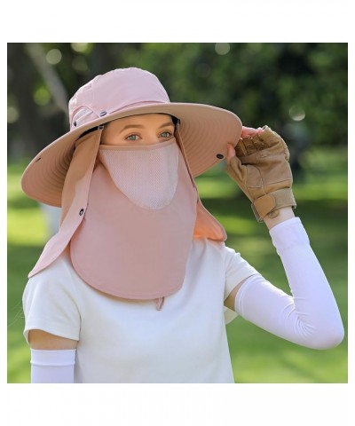 Sun Hat Unisex Face Coverage Shield Neck Flap Cap Garden Lawn Work Sports Hiking Fishing Hats Kcl015-pink $12.87 Sun Hats