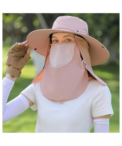 Sun Hat Unisex Face Coverage Shield Neck Flap Cap Garden Lawn Work Sports Hiking Fishing Hats Kcl015-pink $12.87 Sun Hats