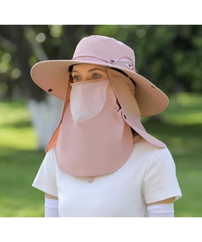 Sun Hat Unisex Face Coverage Shield Neck Flap Cap Garden Lawn Work Sports Hiking Fishing Hats Kcl015-pink $12.87 Sun Hats