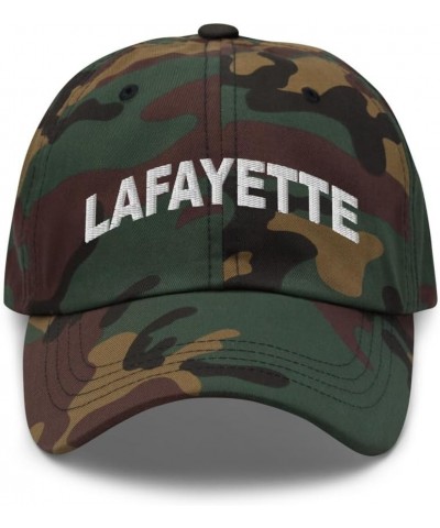 Lafayette Georgia Hat Lafayette GA Cap Embroidered Dad Hat Adjustable Strap Closure Unisex Green Camo $20.79 Baseball Caps