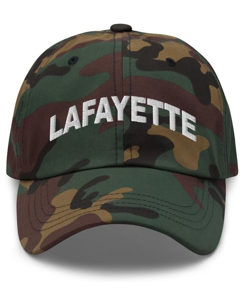 Lafayette Georgia Hat Lafayette GA Cap Embroidered Dad Hat Adjustable Strap Closure Unisex Green Camo $20.79 Baseball Caps