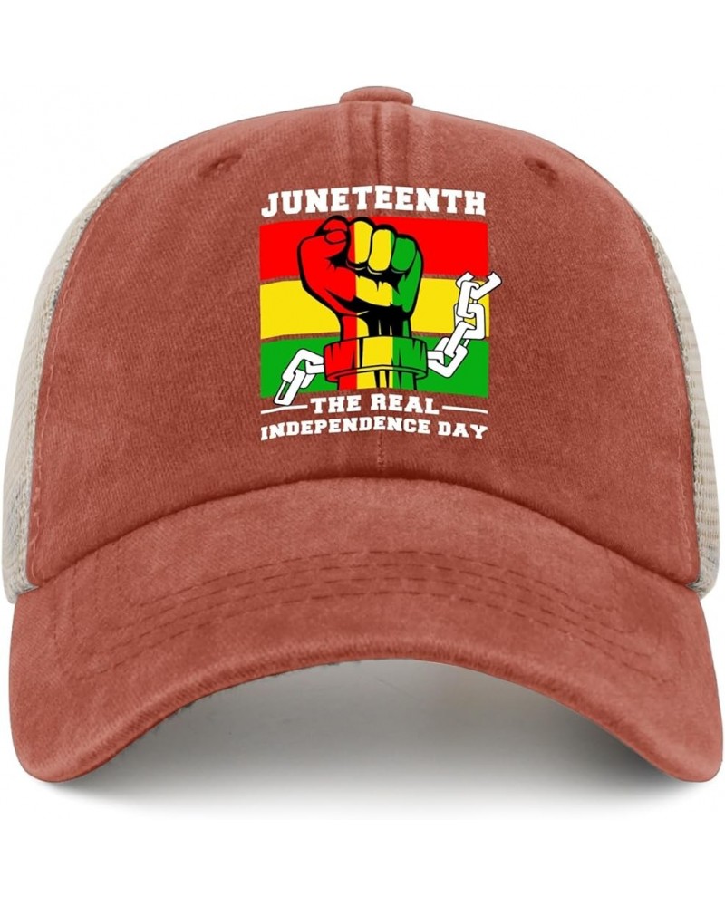 Juneteenth The Real INDEPENDECE Day Cap Hats for Men Fashion AllBlack Mens Golf Hat Gifts for Boyfriends Saffron02 $10.28 Sun...