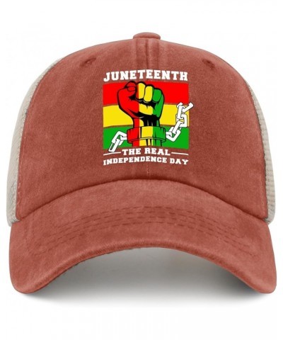 Juneteenth The Real INDEPENDECE Day Cap Hats for Men Fashion AllBlack Mens Golf Hat Gifts for Boyfriends Saffron02 $10.28 Sun...