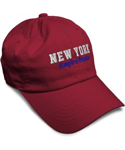 Soft Baseball Cap New York Empire State Cotton Dad Hats for Men & Women Burgundy $12.04 Baseball Caps