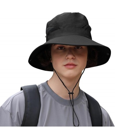 Sun Hats for Women UV Protection, Men Sun Hat UPF 50+ Bucket Hat, Women Bonnie Hat Wide Brim Hiking Hat Fishing Hat 01-black ...