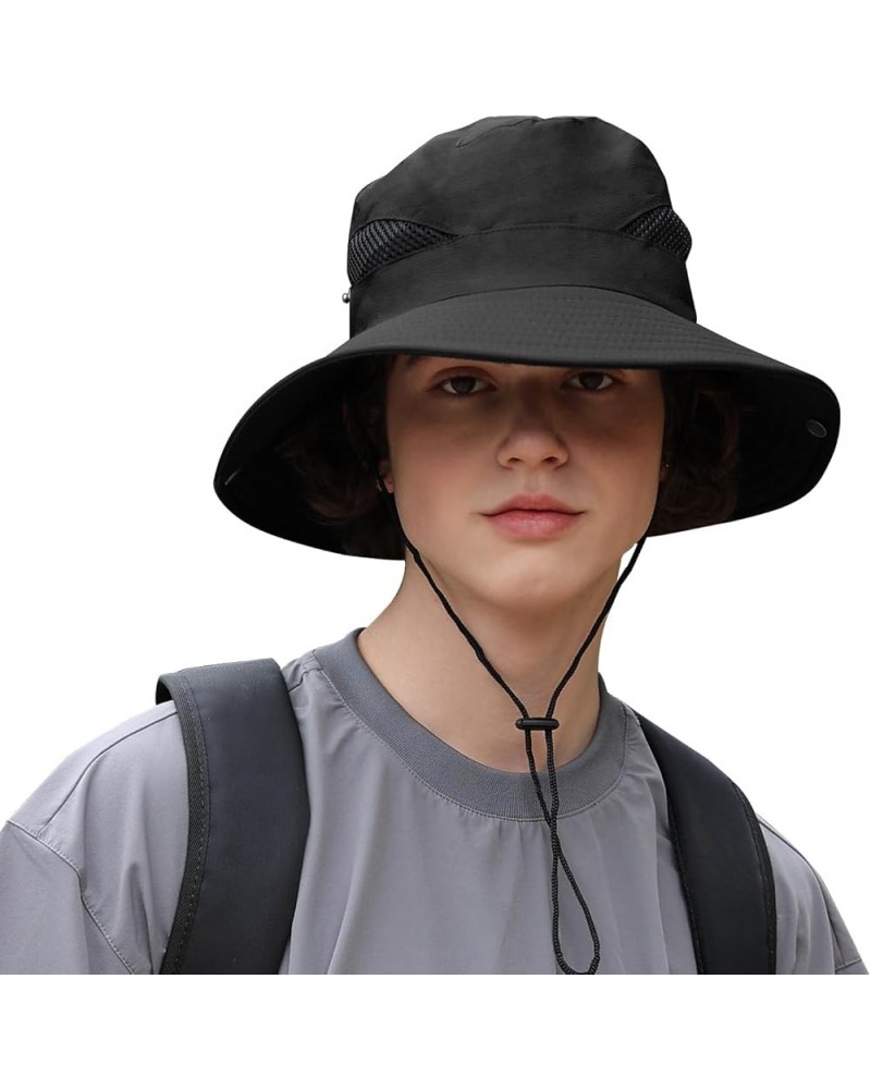 Sun Hats for Women UV Protection, Men Sun Hat UPF 50+ Bucket Hat, Women Bonnie Hat Wide Brim Hiking Hat Fishing Hat 01-black ...