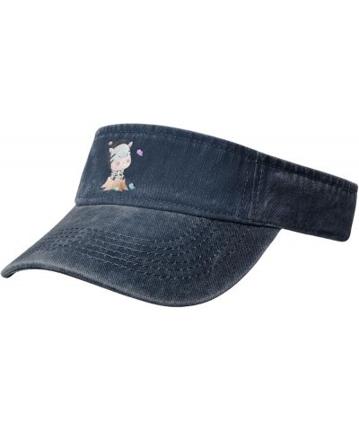 Cute Zebra Sun Visor Hats for Women Men Sun Hat Cotton Golf Hat Vintage Baseball Cap Navy Blue $13.79 Sun Hats