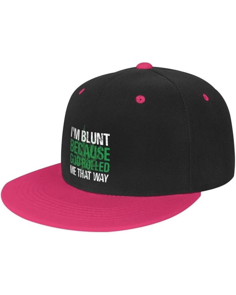 I'm Blunt Because God Rolled Me That Way Baseball Cap for Men Women Snapback Hat Adjustable Flat Bill Hats Pink $11.37 Baseba...