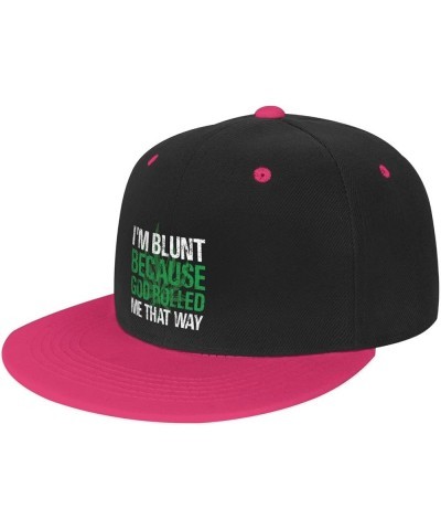 I'm Blunt Because God Rolled Me That Way Baseball Cap for Men Women Snapback Hat Adjustable Flat Bill Hats Pink $11.37 Baseba...