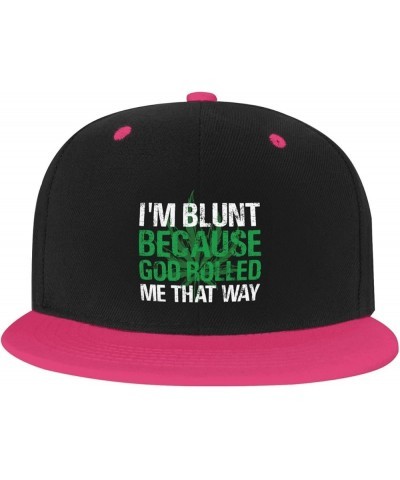 I'm Blunt Because God Rolled Me That Way Baseball Cap for Men Women Snapback Hat Adjustable Flat Bill Hats Pink $11.37 Baseba...