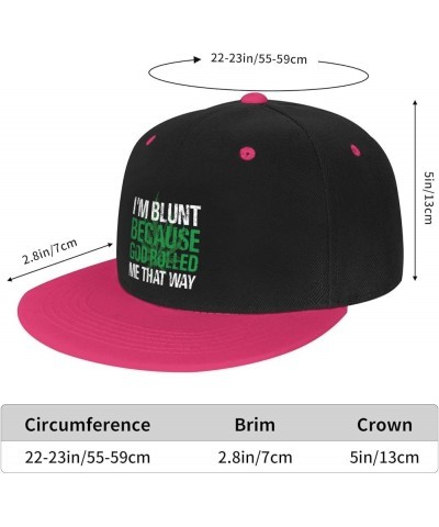 I'm Blunt Because God Rolled Me That Way Baseball Cap for Men Women Snapback Hat Adjustable Flat Bill Hats Pink $11.37 Baseba...