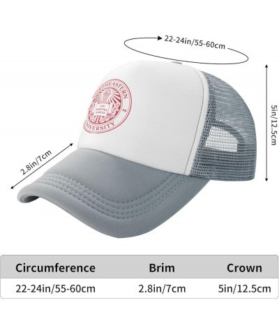 Northeastern University Trucker Hats for Both Men and Women - Mesh Baseball Snapback Hats Gray $21.04 Baseball Caps