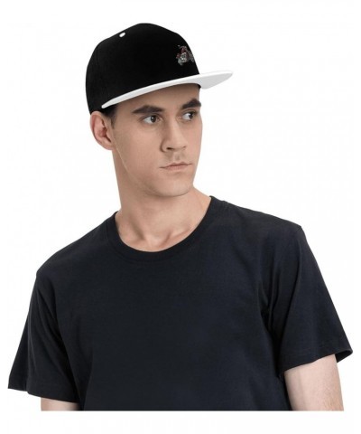 Red Motorcycle Snapback Hat Flat Brim Hats Adjustable Baseball Cap Flat Bill Hat White $10.38 Baseball Caps