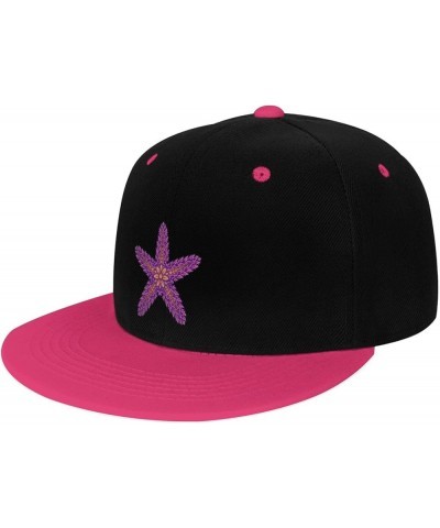 Cute Purple Starfish Snapback Hat for Men Women Baseball Cap Trucker Flat Bill Hats Dad Caps Pink $10.42 Baseball Caps