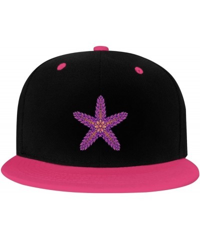 Cute Purple Starfish Snapback Hat for Men Women Baseball Cap Trucker Flat Bill Hats Dad Caps Pink $10.42 Baseball Caps