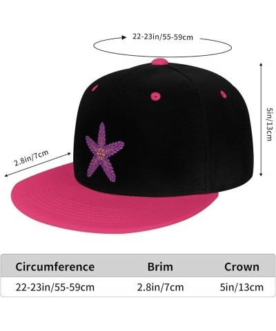 Cute Purple Starfish Snapback Hat for Men Women Baseball Cap Trucker Flat Bill Hats Dad Caps Pink $10.42 Baseball Caps