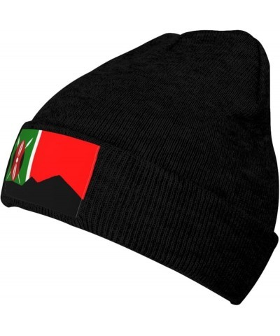 Kikuyu Flag (Mt Kenya) Beanie Hat for Men Women Soft Cozy Skull Cap Winter Warm Knit Hats Black $13.65 Skullies & Beanies