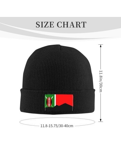 Kikuyu Flag (Mt Kenya) Beanie Hat for Men Women Soft Cozy Skull Cap Winter Warm Knit Hats Black $13.65 Skullies & Beanies