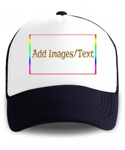 Personalized Sun Hat Add Images Text Curved Mesh Hat Thanksgiving Gifts Navy 0 $12.87 Sun Hats