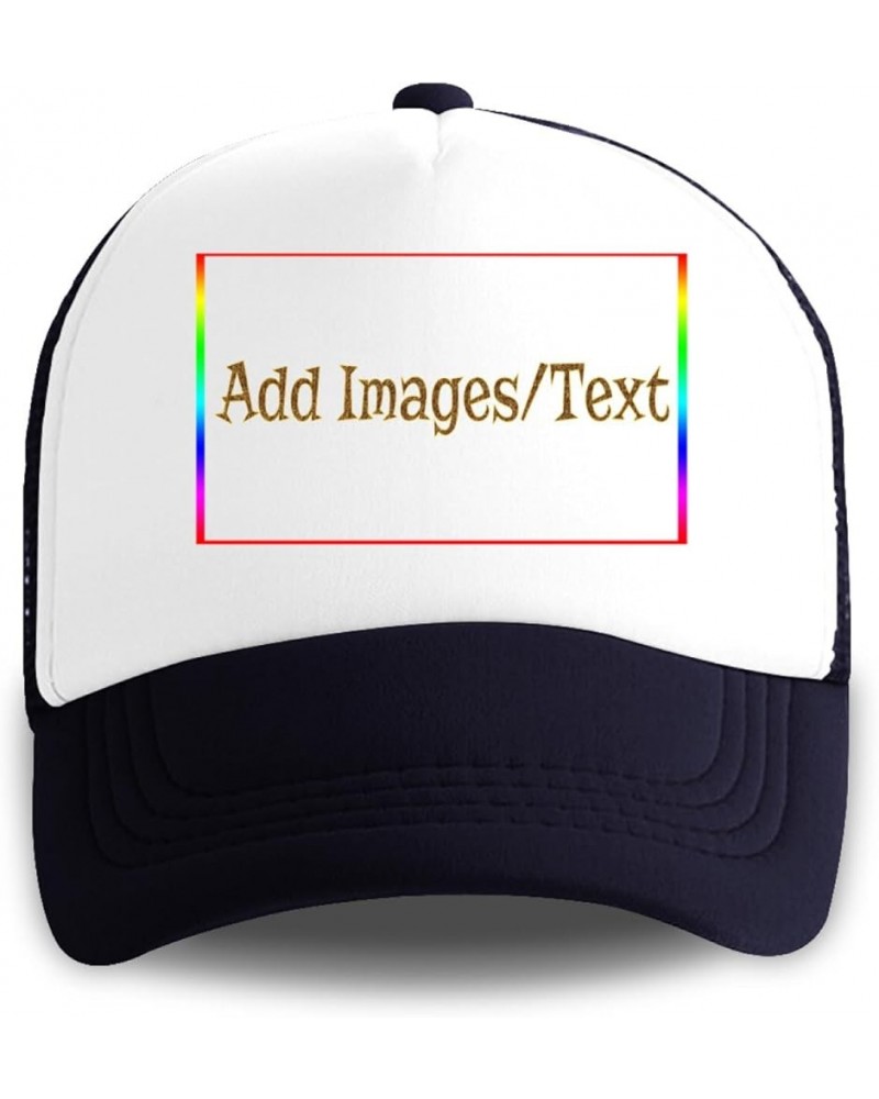 Personalized Sun Hat Add Images Text Curved Mesh Hat Thanksgiving Gifts Navy 0 $12.87 Sun Hats