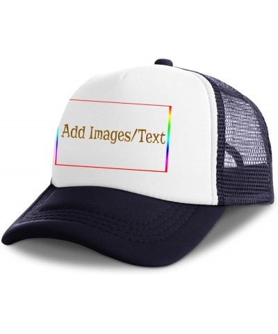 Personalized Sun Hat Add Images Text Curved Mesh Hat Thanksgiving Gifts Navy 0 $12.87 Sun Hats