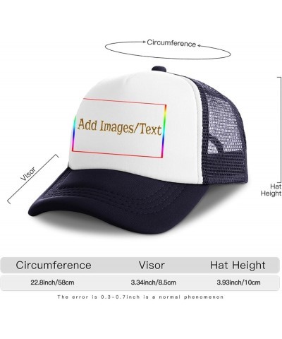 Personalized Sun Hat Add Images Text Curved Mesh Hat Thanksgiving Gifts Navy 0 $12.87 Sun Hats