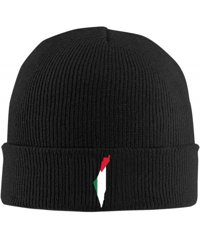 Flag of Palestine Knit Hats Winter Warm Chunky Beanie Hat for Men Women Black $13.30 Skullies & Beanies