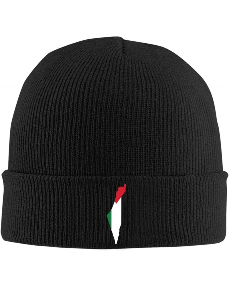 Flag of Palestine Knit Hats Winter Warm Chunky Beanie Hat for Men Women Black $13.30 Skullies & Beanies