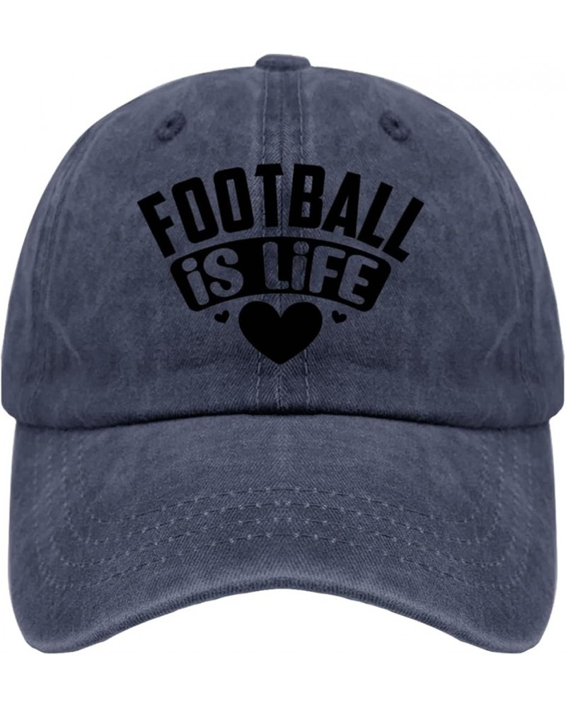 Football is Lifes Sun hat Funny Trucker hat Pigment Black Trucker Hats Gifts for Son Outdoor Hat Navy Blue $11.20 Sun Hats