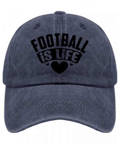 Football is Lifes Sun hat Funny Trucker hat Pigment Black Trucker Hats Gifts for Son Outdoor Hat Navy Blue $11.20 Sun Hats