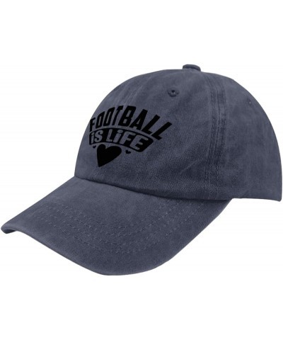 Football is Lifes Sun hat Funny Trucker hat Pigment Black Trucker Hats Gifts for Son Outdoor Hat Navy Blue $11.20 Sun Hats