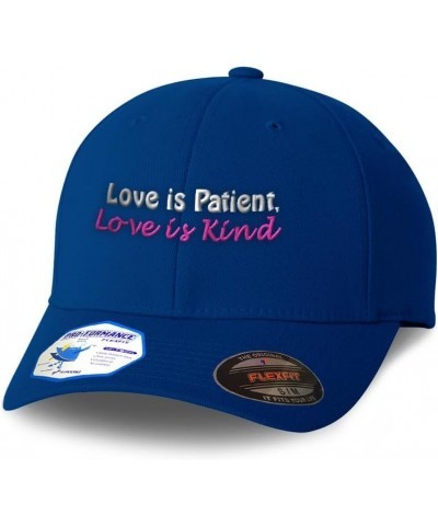 Flexfit Hats for Men & Women Love is Patient Love is Kind B Polyester Dad Hat Baseball Cap Royal Blue $17.15 Baseball Caps