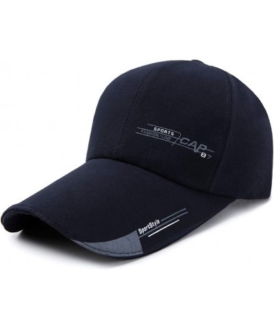 Unisex Long Brim Baseball Cap Cotton Adjustable Outdoor Sun Hat Large Visor Anti-UV Navy3 $10.19 Visors