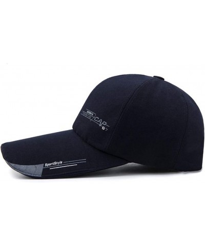 Unisex Long Brim Baseball Cap Cotton Adjustable Outdoor Sun Hat Large Visor Anti-UV Navy3 $10.19 Visors