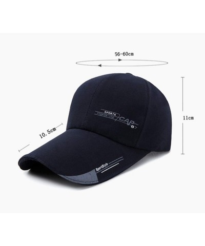 Unisex Long Brim Baseball Cap Cotton Adjustable Outdoor Sun Hat Large Visor Anti-UV Navy3 $10.19 Visors