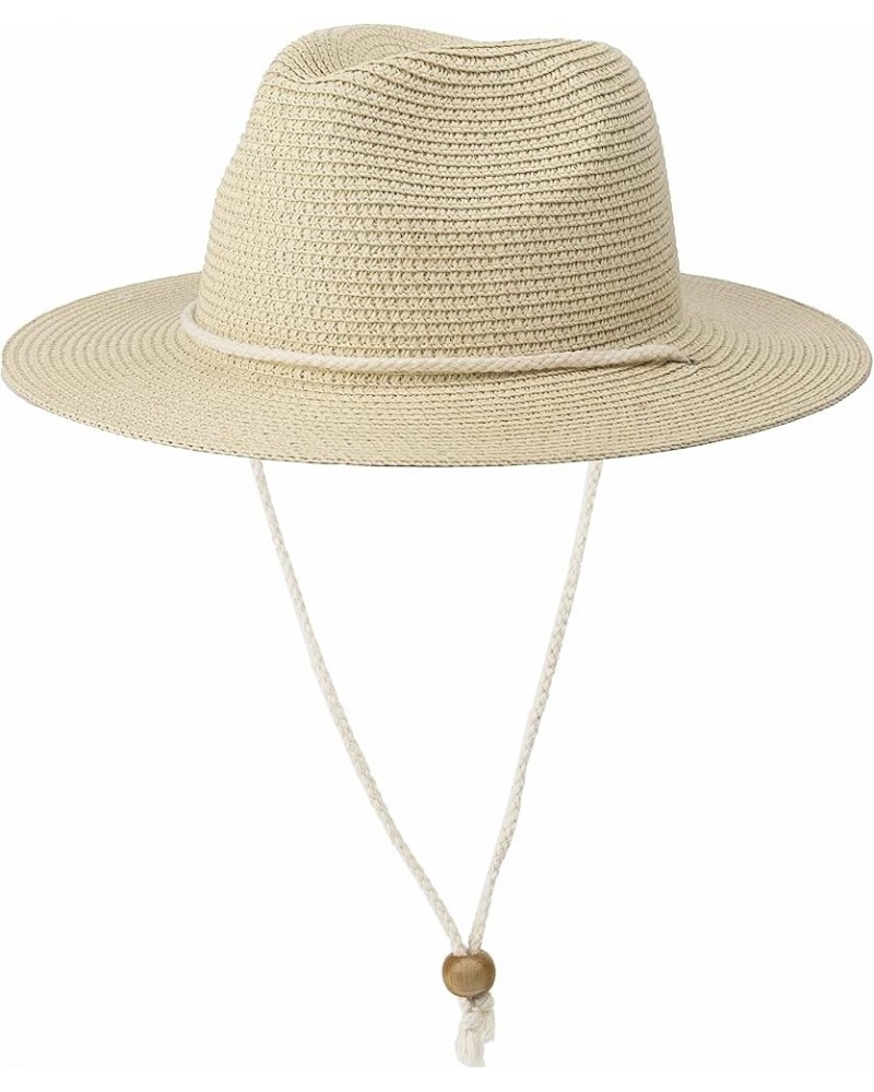 Women Straw Fedora Hat Summer Panama Beach Sun Hats UV UPF50+ Cap Beige $13.92 Sun Hats