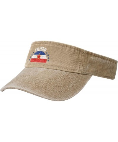 The Yugoslavia Flag and Freedom Sun Visor Hats for Women Men Sun Hat Cotton Golf Hat Vintage Baseball Cap Natural $14.29 Sun ...