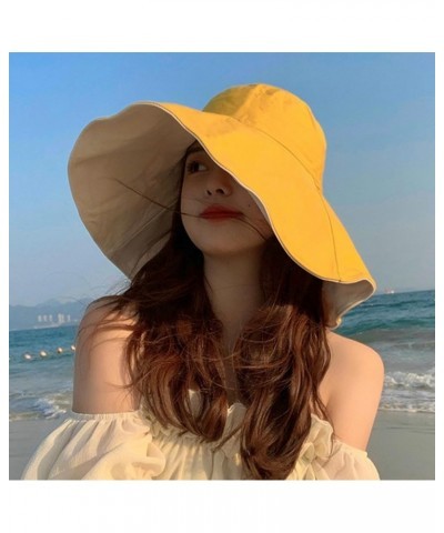 Beach Hats for Women Large Brim Sun Hats Double-Sided UV Protection Foldable Wide Brim Fishing Cap Black $11.79 Sun Hats