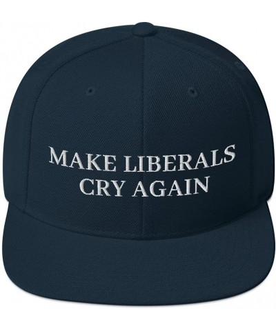 Make Liberals Cry Again Cap (Embroidered Snapback Hat) Funny Parody Trump Dark Navy $14.16 Baseball Caps