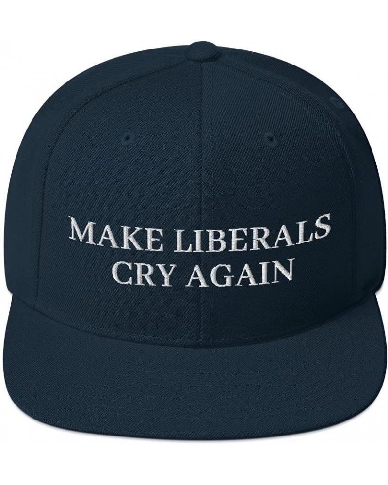 Make Liberals Cry Again Cap (Embroidered Snapback Hat) Funny Parody Trump Dark Navy $14.16 Baseball Caps